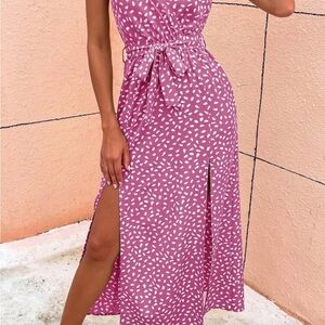 Pink Sleeveless Midi Dress